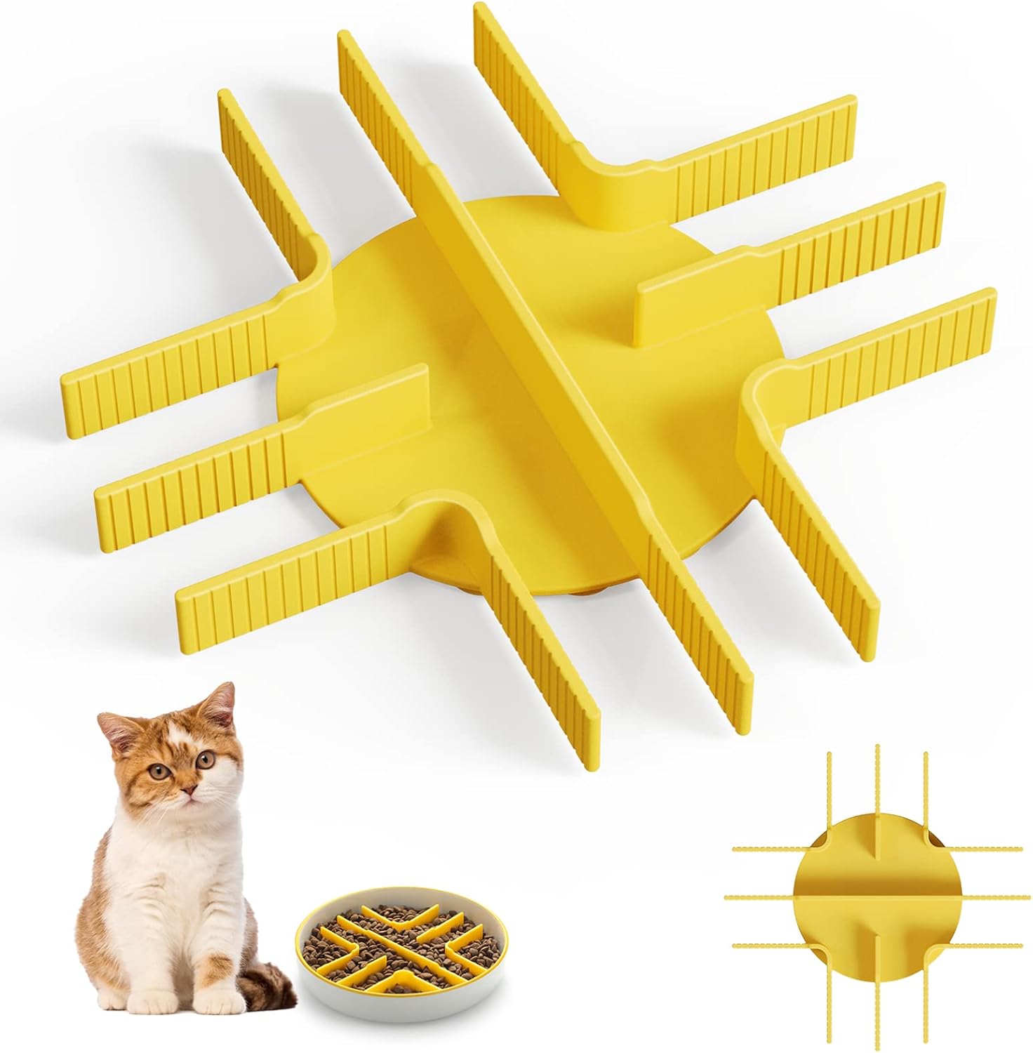 Biubiucat Slow Feeder Cat Bowl Insert Silicone, Slows