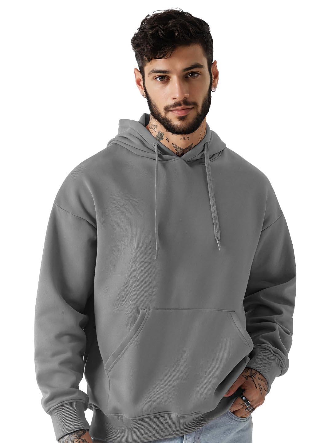 crazymonk Men's Plain Oversized Hoodie-picture-51