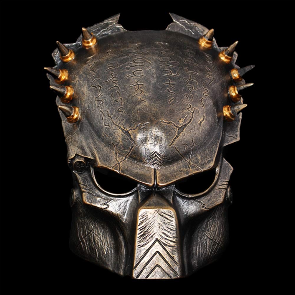 Predator Mask - Wolf Solitaire Cosplay Halloween Collection Pure Handmade Men's Helmet Resin Film Theme Mask Brass