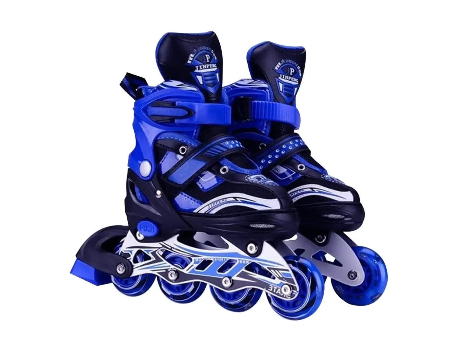 KAVI ENTERPRISE Inline Skate Shoes with Light- Aluminum Body in-Line Skates with Size Adjustable with LED Flash Lights Set for Boys Kids and Girls (Multicolor, Set of 1)