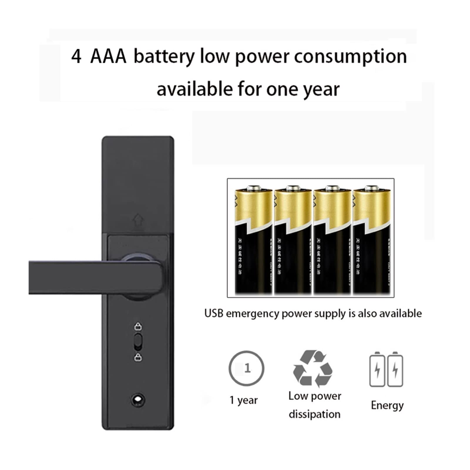 bezkluczykowy zamek do drzwi wejściowych Smart Home Door Lock Fingerprint Lock Fechadura Eletronica WiFi Smart Lock Cerradura Inteligente Password IC Card Unlock Inteligentny zamek drzwiowy (kolor :