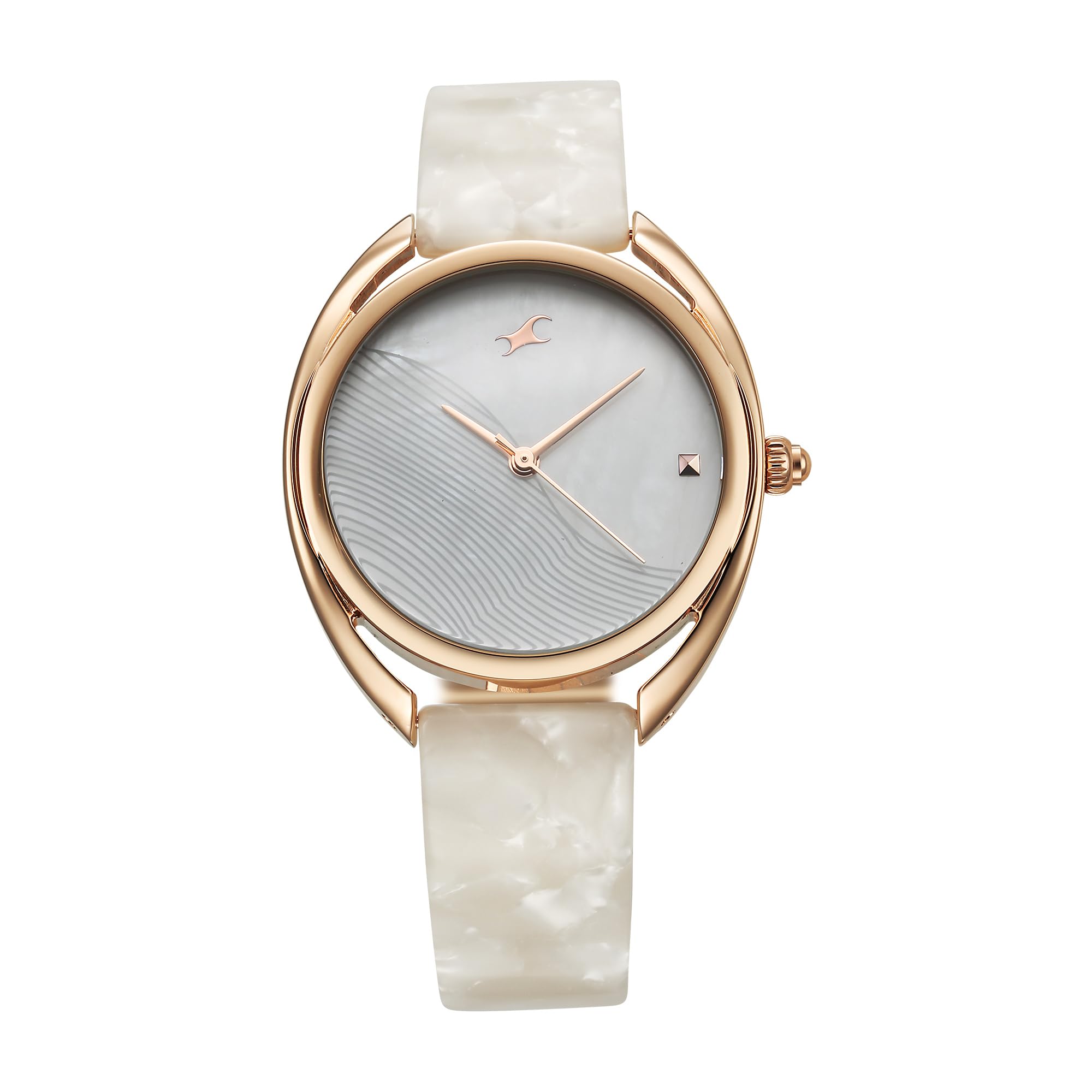 Fastrack Womens Younique Quartz Analog Mother of Pearl Dial Acetate & Metalstrap Watch for Girls Dial-Silver, Band Color Off-White (B0D8V75G9Q) Amazon Price History, Amazon Price Tracker