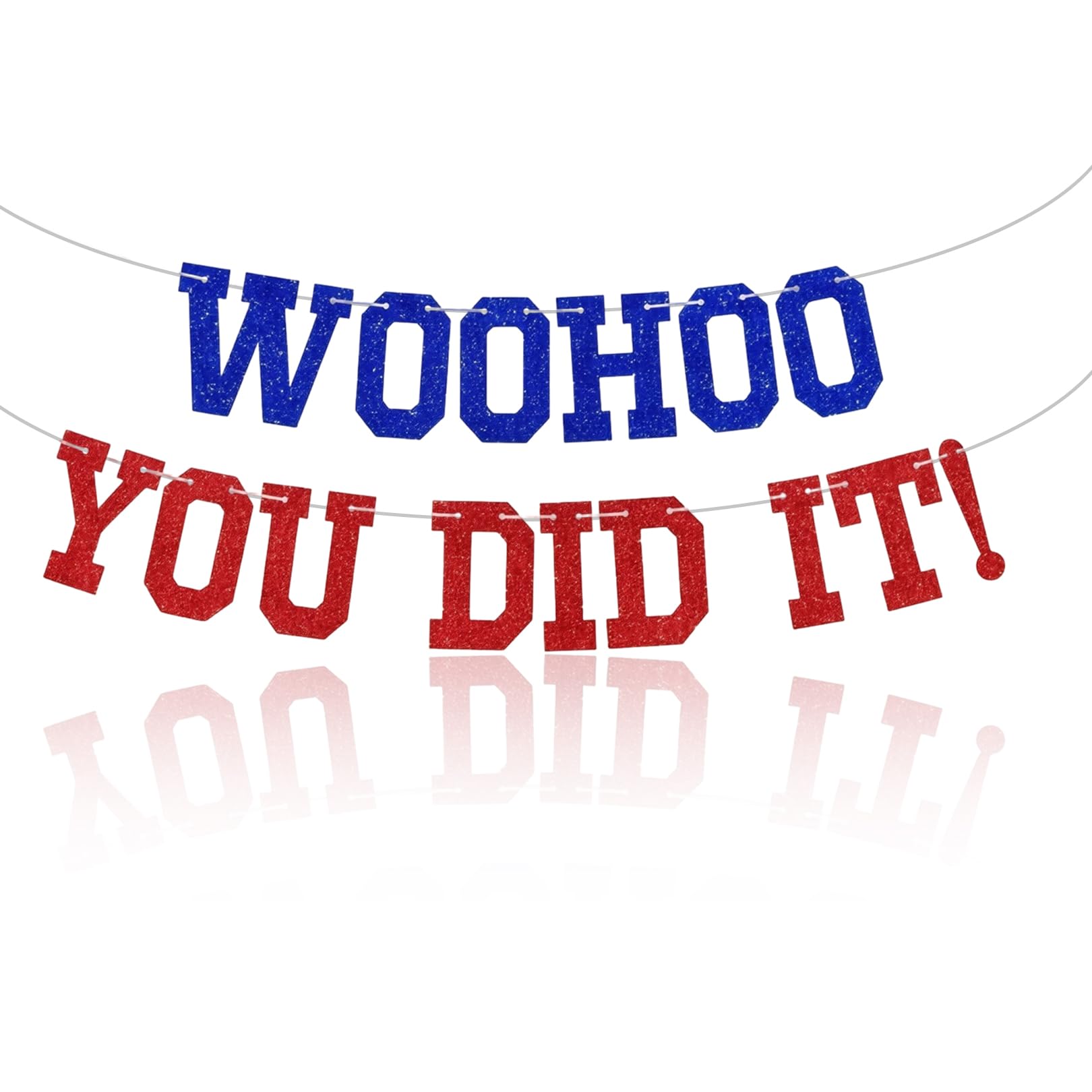 Congratulations Banner, Woohoo You Did It Banner for Celebrations Decorations, Well Done Banner for Celebration Events, Graduation Achievement Parties and Backdrop Decorations
