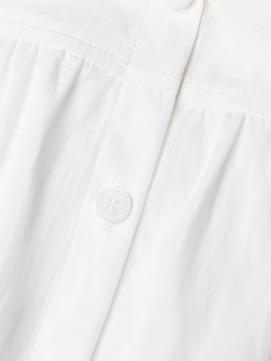 Girls White Button Down Blouse with Peter Pan Collar – Classic Short-Sleeve Kids Shirt Top - Image 5