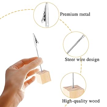 Portafoto Con Mollette Legno 20 Pezzi - Supporto Per Foto E Biglietti Scrivania