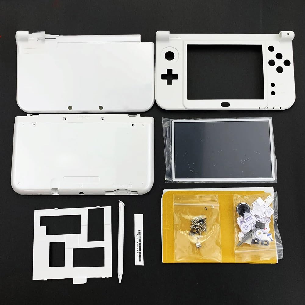 Carcasa completa de repuesto para Nintendo 3DS XL, funda de consola de mano personalizada con botones, cubierta de piezas, consola no incluida, color blanco