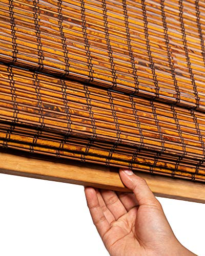 CHICOLOGY Bamboo Blinds, Bamboo Shades, Roman Shades for Windows, Roman Window Shades, Window Shades for Home, Bamboo Shades for Patio, Blinds & Shades, Window Shade, 36"W X 64"H, Beaver - Image 3