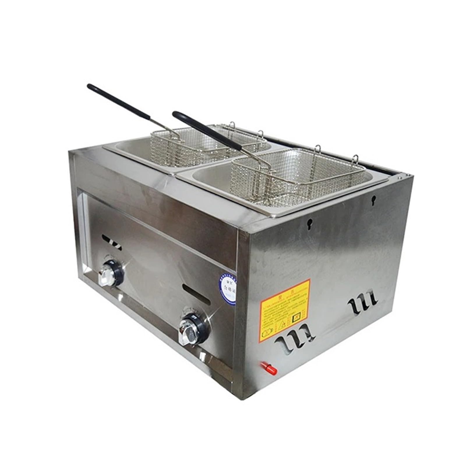 Freidora de gas comercial De Aire Ahorro energía doble cilindro papas fritas acero inoxidable Cocina Fácilmente Una Gran Variedad Alimentos