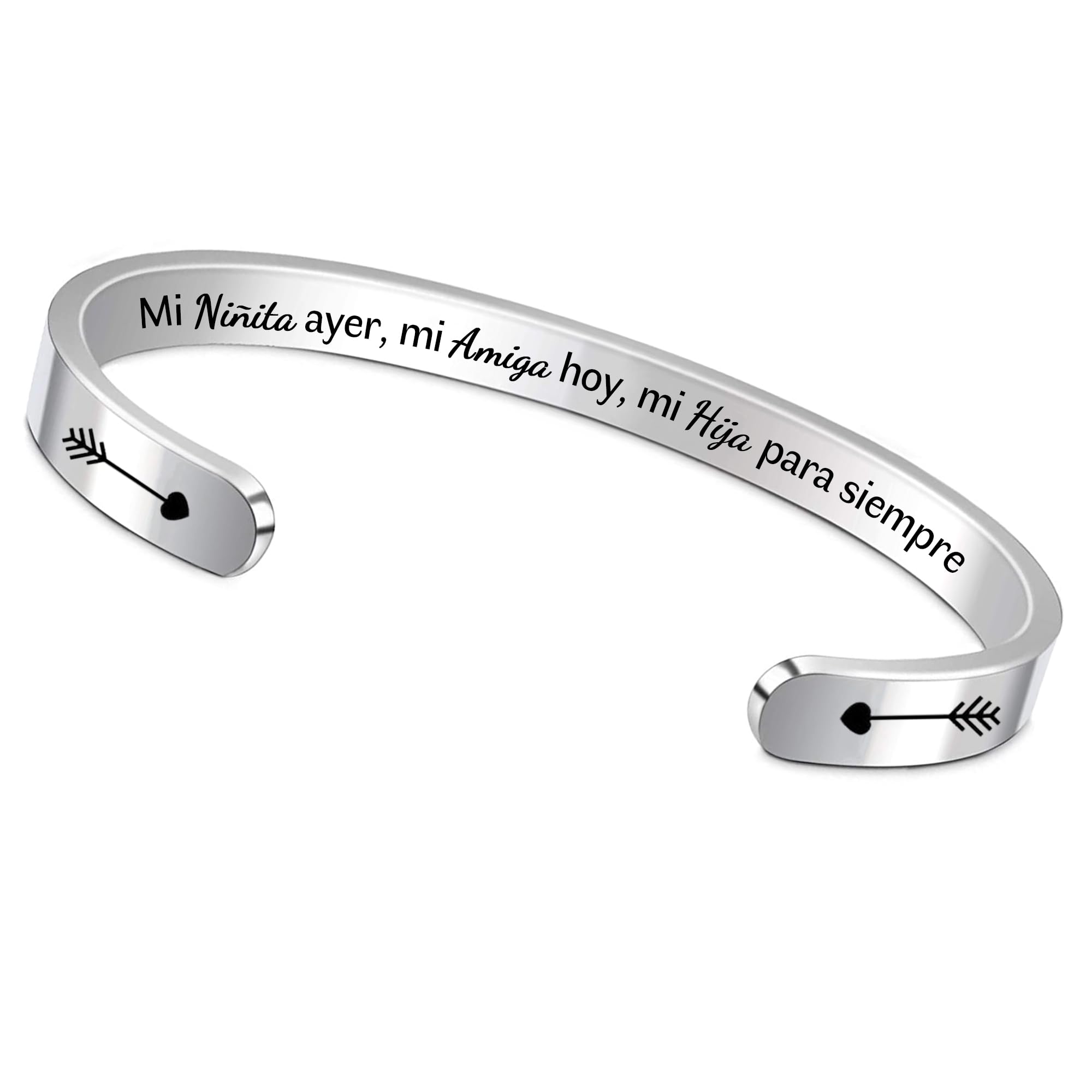 FCZIVA Brazaletes Cita Grabado Pulseras Motivacionales Ajustable Mujeres Hombres Amiga Regalo Cumpleaños Hijo Hija Inspirador Joyería Personalizada Hermano Hermana Graduación Recuerdo Navidad