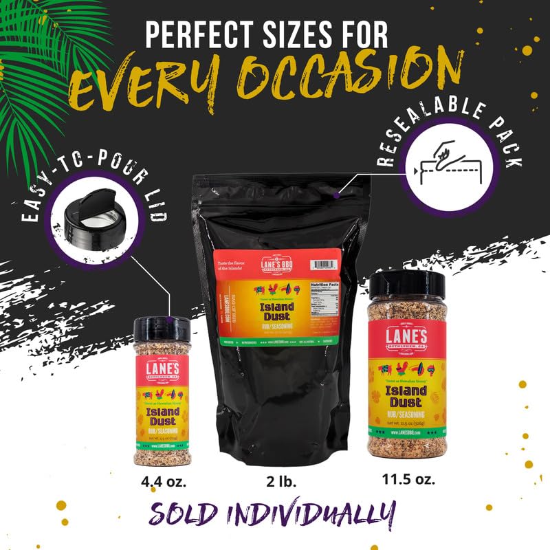 Miniatura 5 de Lane's Island Dust Rub Alaea - Sal de condimento de sal marina hawaiana, especias de sal marina roja hawaiana totalmente natural para mariscos y