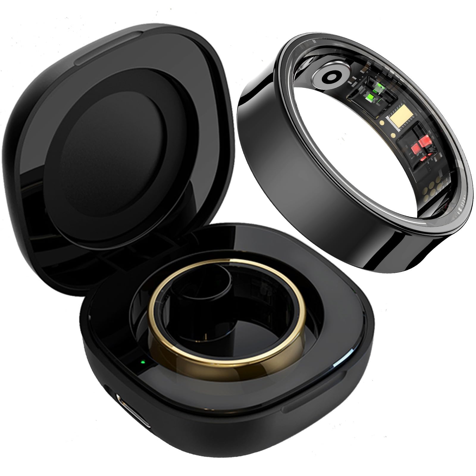 Bague intelligente pour homme et femme - Étanchéité IP68 - Podomètre - Calories - Suivi du sommeil - Bague intelligente Android iOS - Rappel physiologique - Fréquence cardiaque - Tracker d'activité