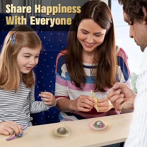 Miniatura 6 de Juguete giratorio para ansiedad de orbe dorado, bola de metal genial para aliviar el estrés, decoración de escritorio para escuela, hogar, oficina