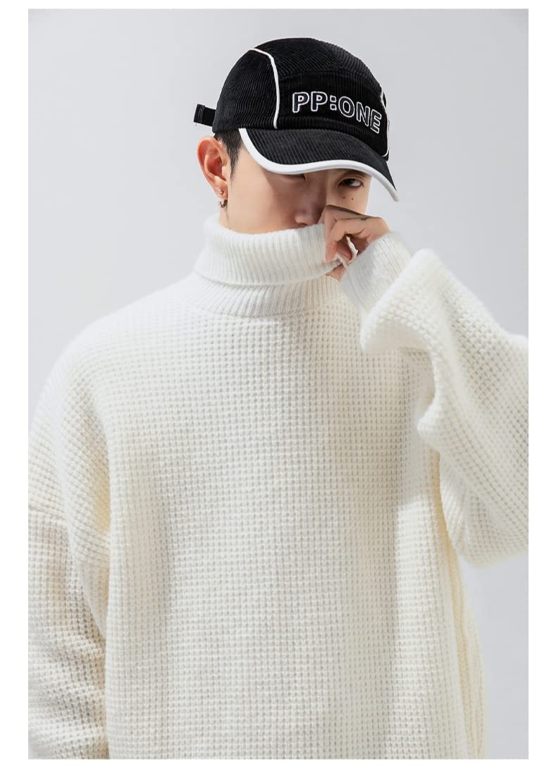 Maglione Sighificatore di Dolcevita alla Moda per Uomini E Donne Alenta E Versatile per Uomini E Donne-Beige,XXL