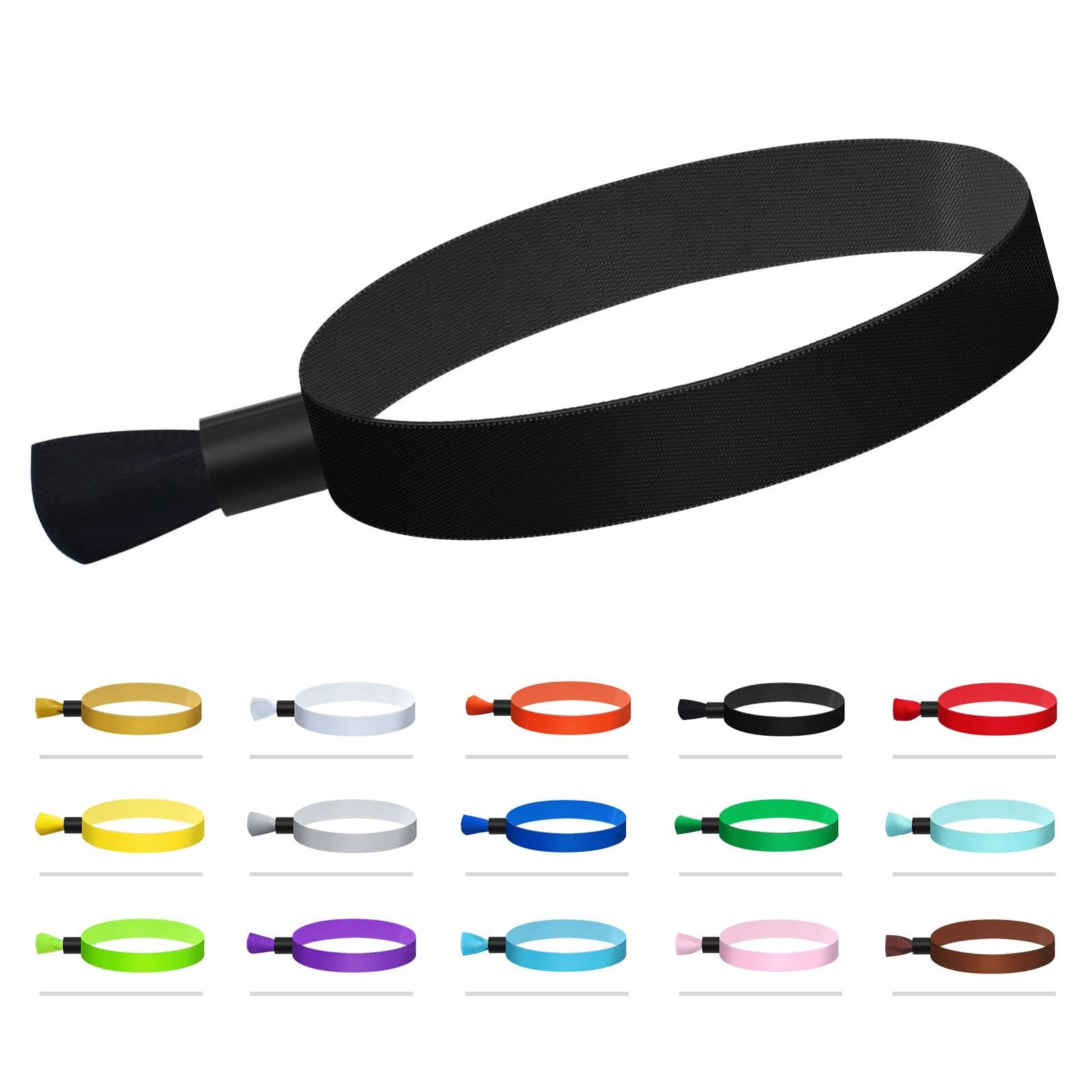 100 Pcs Cloth Event Wristband, Disposable Wristbands for Events, Colored Wristbands Events,for Lightweight Concert,Club Entrance Wrist Strap Party Wristband Event (Color : Black)
