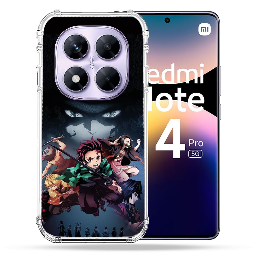 Cokitec Reinforced Case for Xiaomi Redmi Note 14 Pro 5G Manga Demon Slayer Black