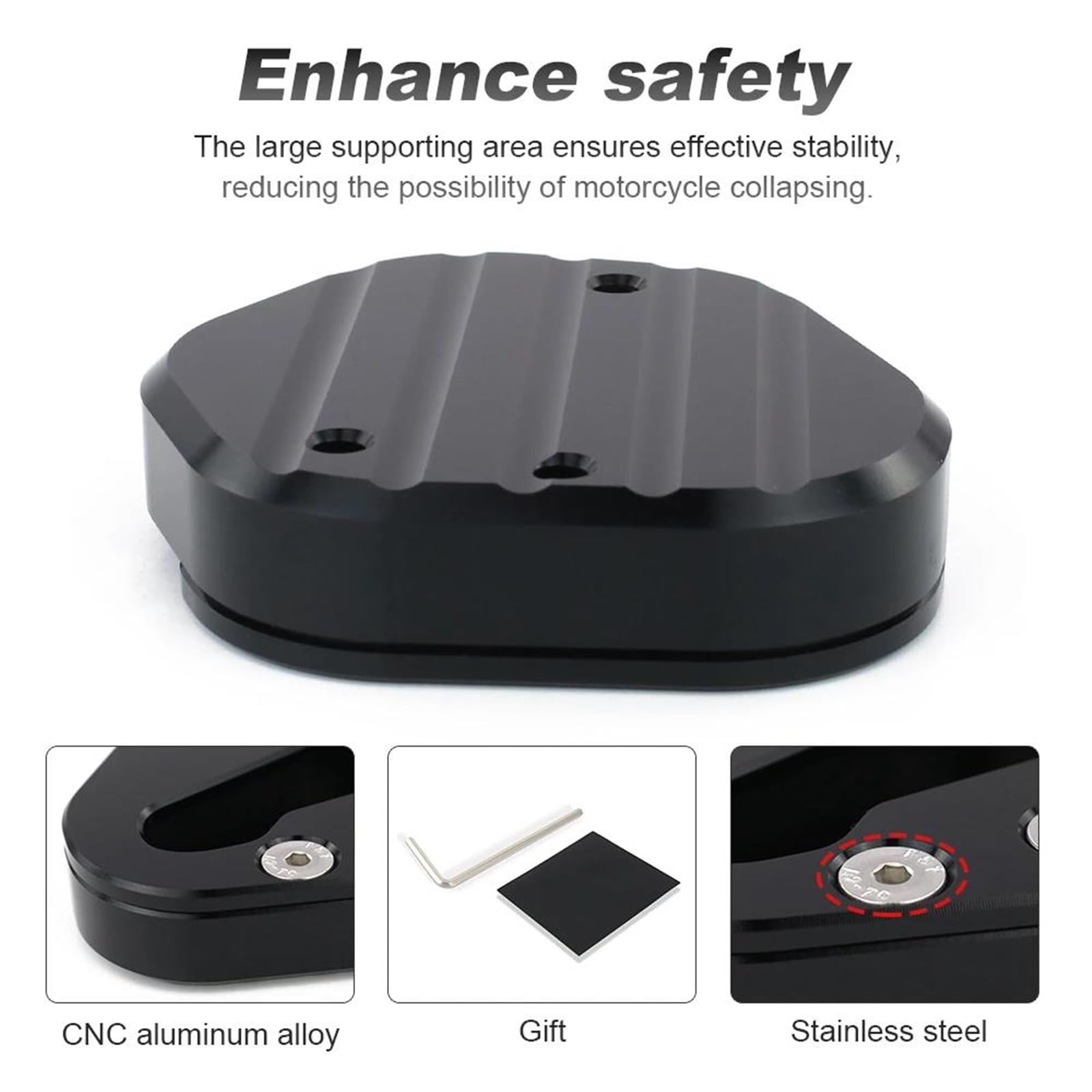 Rivestimenti Laterali Moto Cavalletto Laterale Pad Piastra Cavalletto Cavalletto Laterale Ingranditore per Y&amaha XJR1300 XJR 1300 2000-2013