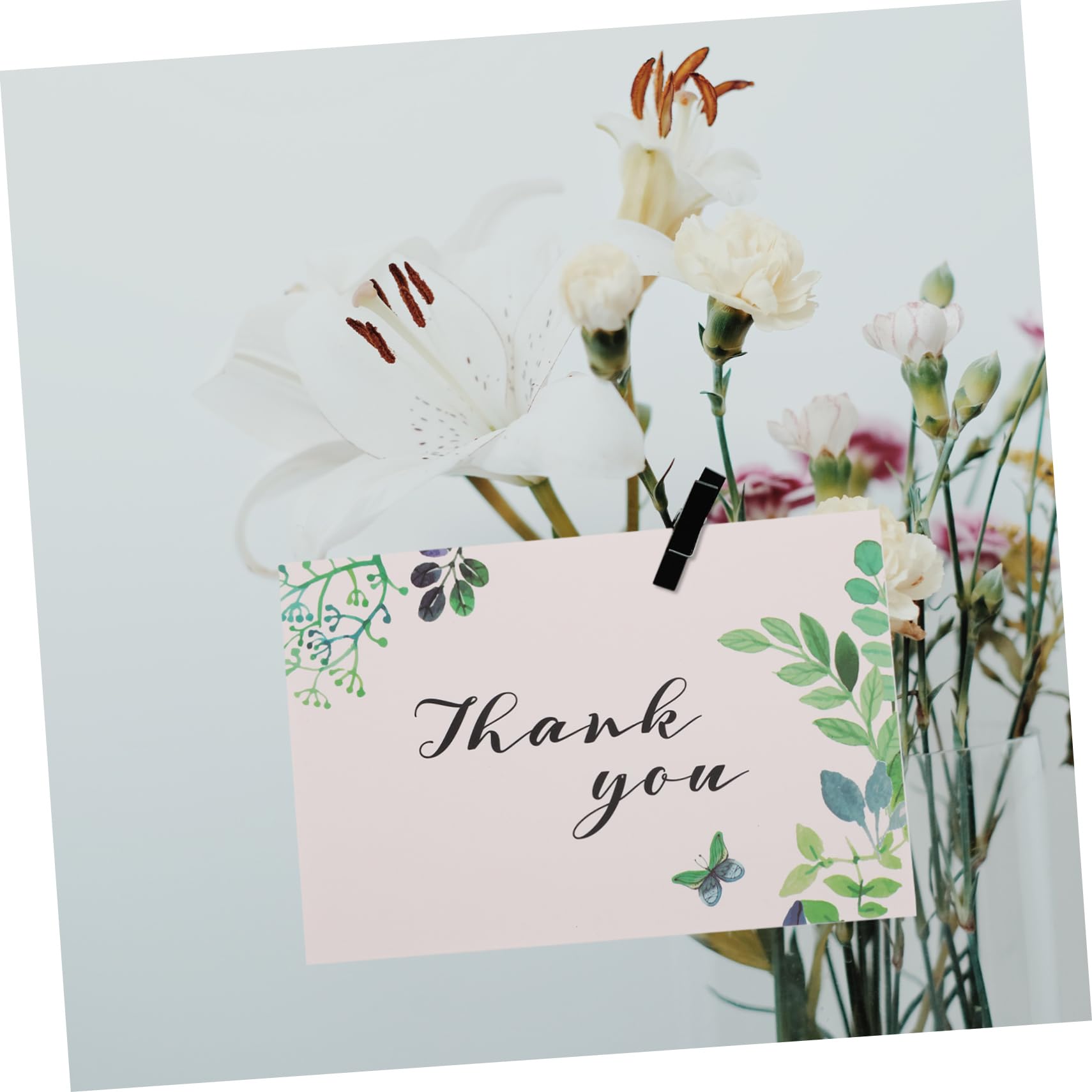 Lurrose 60stücke Teiliges Set Dankeskarten Mit Blumen-design Für Weihnachten Und Festliche Anlässe Umschläge Grüße Für Und Familie