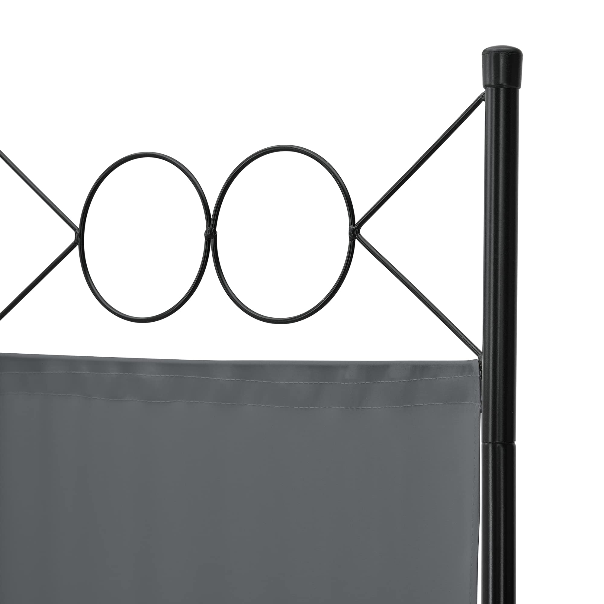 Paravent de Confidentialité à 6 Panneaux Séparateur de Pièce Élégant Brise-Vue pour Intérieur Extérieur Acier Polyester 171 x 240 cm Gris Foncé