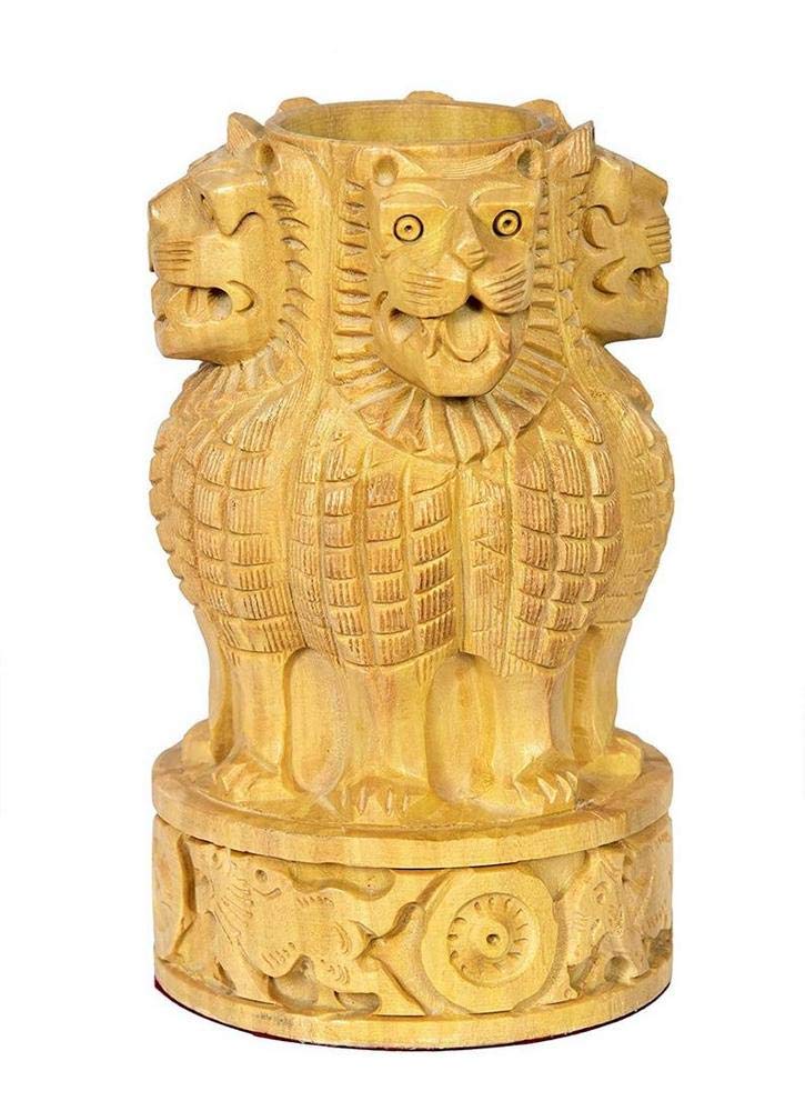 Buy Agarwal Craft Palace Wooden Ashoka Pen stand, Ashoka Stambh