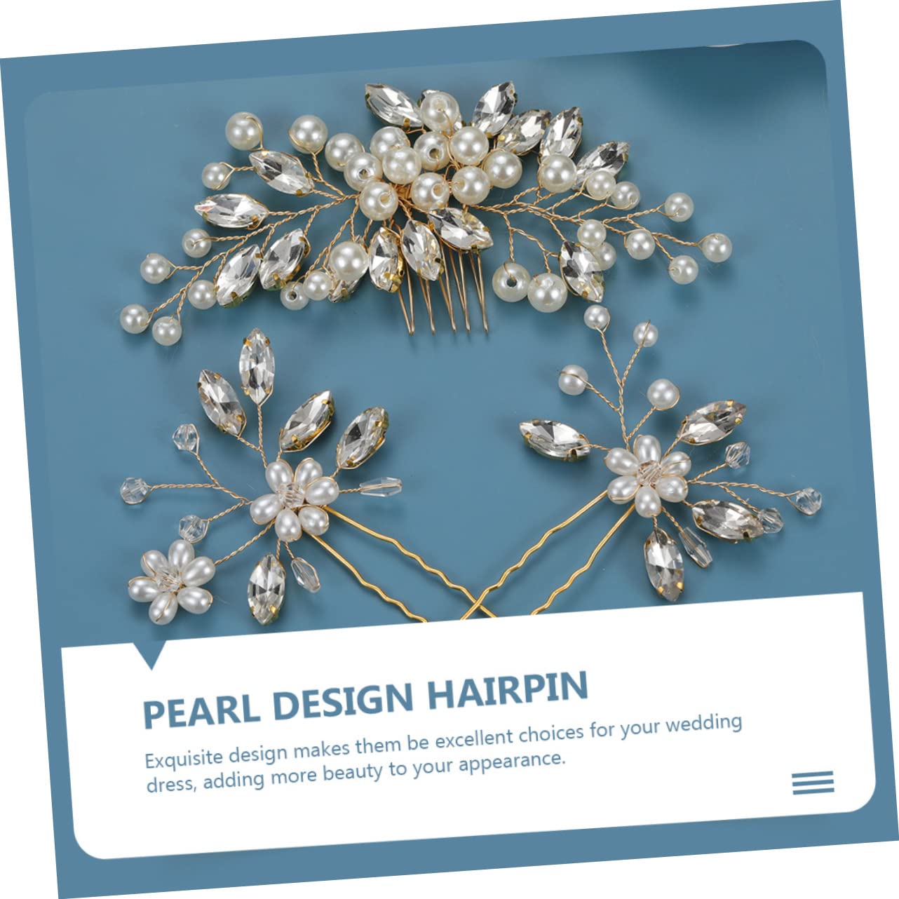 MAGICLULU 4 Sätze Haarnadel Hochzeit Braut Haarkamm Haarschmuck Haarspangen Haarklammer Tiara braut kopfschmuck dekorative Kopfbedeckung Pferdeauge schmücken einstellen Zubehör Zinklegierung