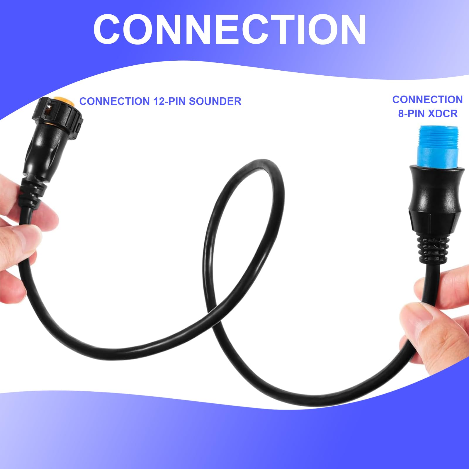 YMT Adaptateur 0101212210, transducteur 8 broches vers sondeur 12 broches pour Garmin AIRMAR, ECHOMAP Chrip, ECHOMAP UHD/Ultra, pour transducteur Striker et Fish Finder