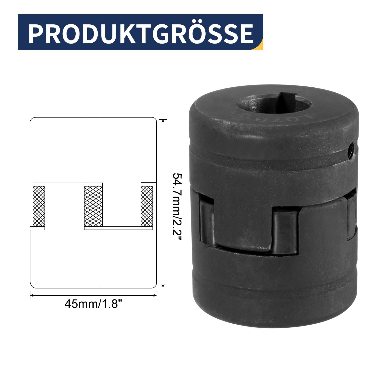 QUARKZMAN Ensemble de Coupleurs de Couplage à Mâchoires en L Flexibles 3 Pièces de 3/4" à 3/8" L075 et Buna-N NBR Araignée en Caoutchouc pour Équipement Hybride de Fendeuse de Bûches