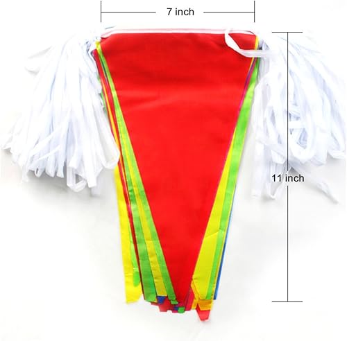 Miniatura 2 de LOOBJOYGAME - 250 banderas de banderín multicolor, decoración de tela de nailon de 263 pies, cuerda de pancarta de gran apertura