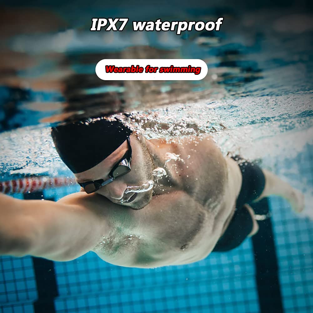 RSGK Odtwarzacz MP3, zestaw słuchawkowy do pływania, transmisja przewodnictwa kostnego, układ Bluetooth 5.0, wodoodporność IPX8, sport, bieganie, fitness, 32 G, zestaw słuchawkowy Bluetooth z pamięcią