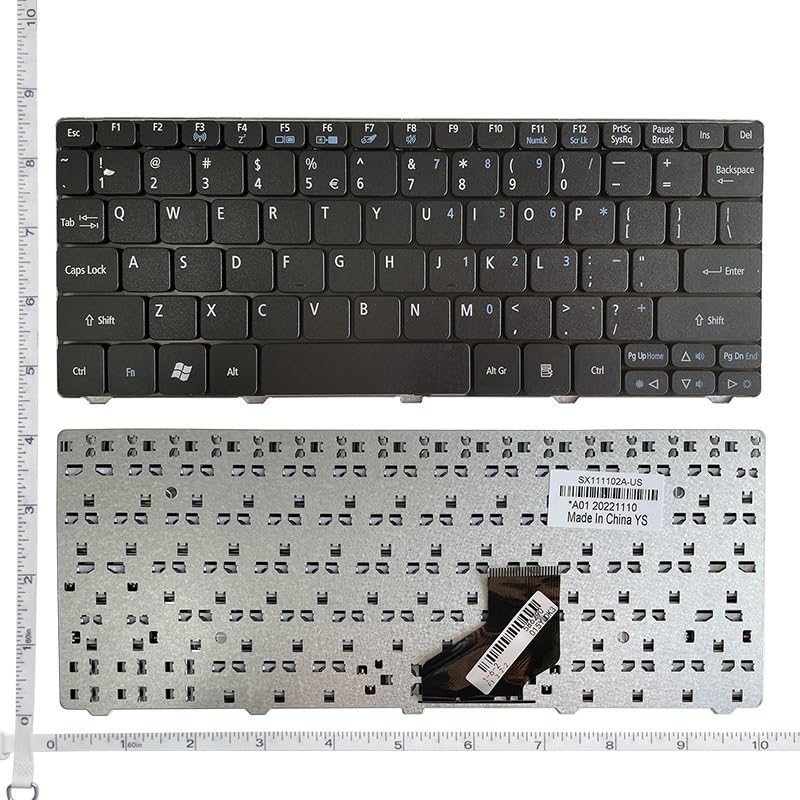 US/UK/RU/BR/SP/FR Keyboard for Acer for D255 D256 D257 D260 D270 D271 N55C ZH9 ZE6 E350 ONE 522 533 532G 532H 521 AO522 eMD350 EM350 Easy to Replace(US Black)
