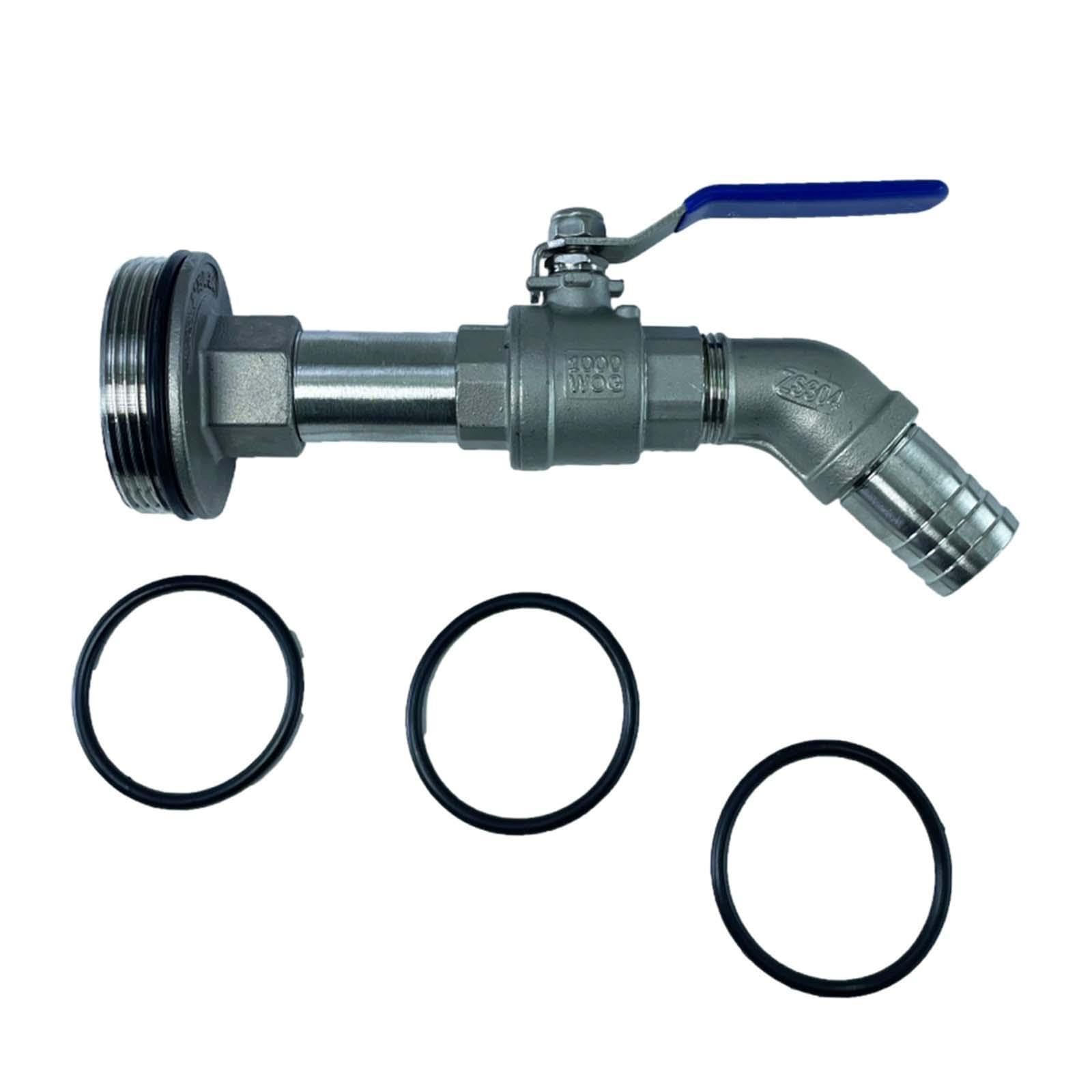 Zambuph Efficient Stainless Steel Drum Faucet 50 Gallon Barrel Spigot Gaskets Solution Prevents Leaking Liquids Easy To Install Outdoor Bucket Container, Length 21Cm