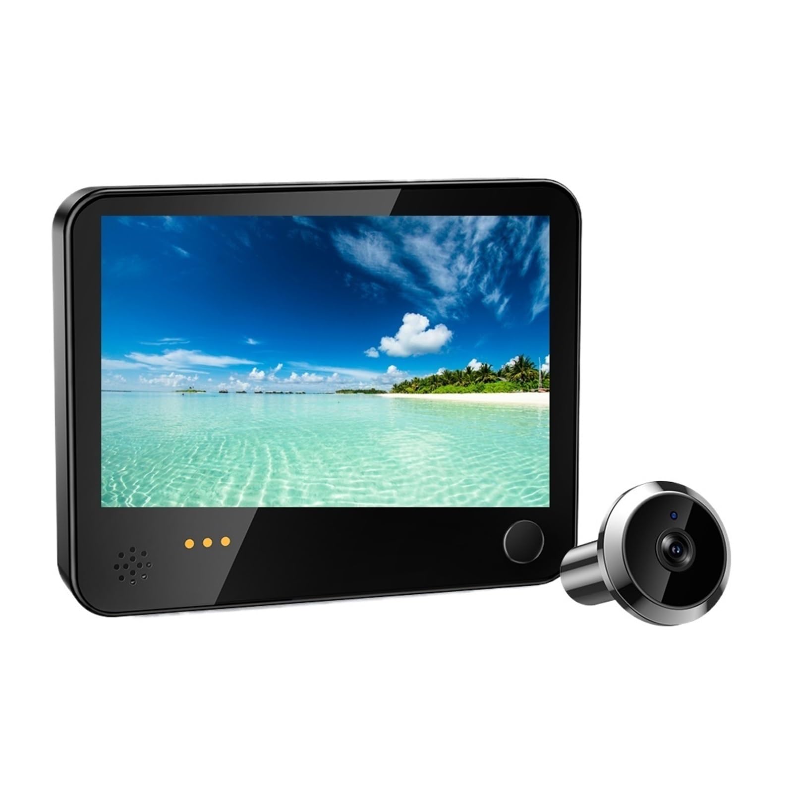 Hvsyvvsrl With 128Gb Card 4.3 Inch Tuya Smart 1080P Wireless Doorbell Cat Eye Wifi Video Surveillance Camera Visual Intercom Pir Motion Detection Two Way Audio(With 128Gb Card)