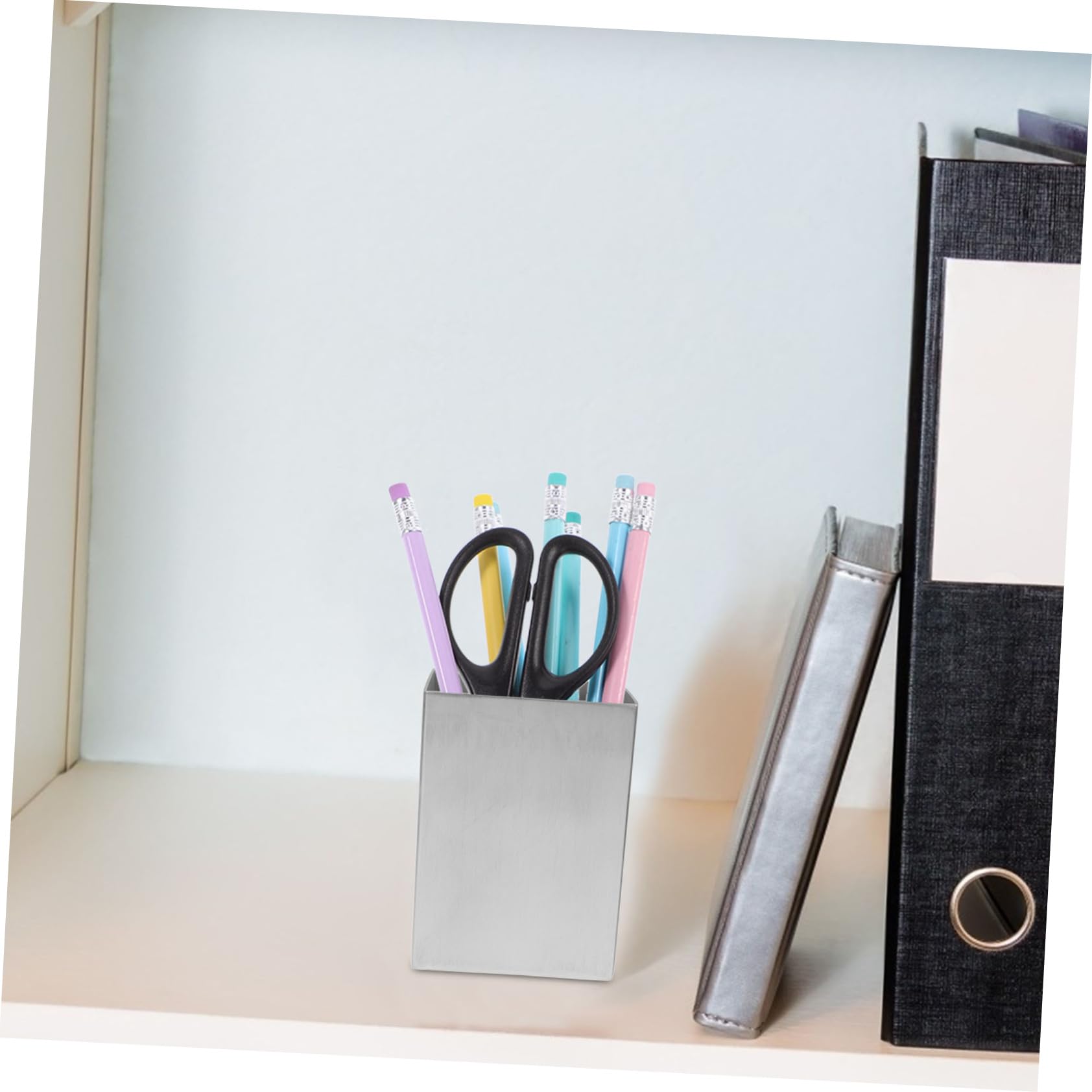 Holibanna Portapenne in Acciaio Inossidabile Spesso Contenitore per Matite Organizer da Scrivania Multifunzionale per Ufficio e Casa Capacità Ampia Portatile per Cancelleria e Piccoli