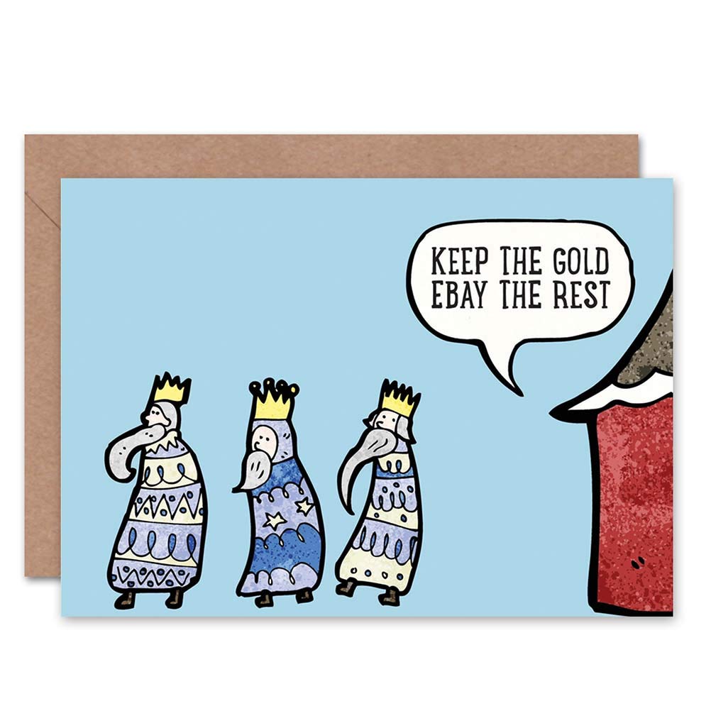Wee Blue Coo Blue Wee Coo Card Greeting Christmas Xmas Nativity Three Kings Humour