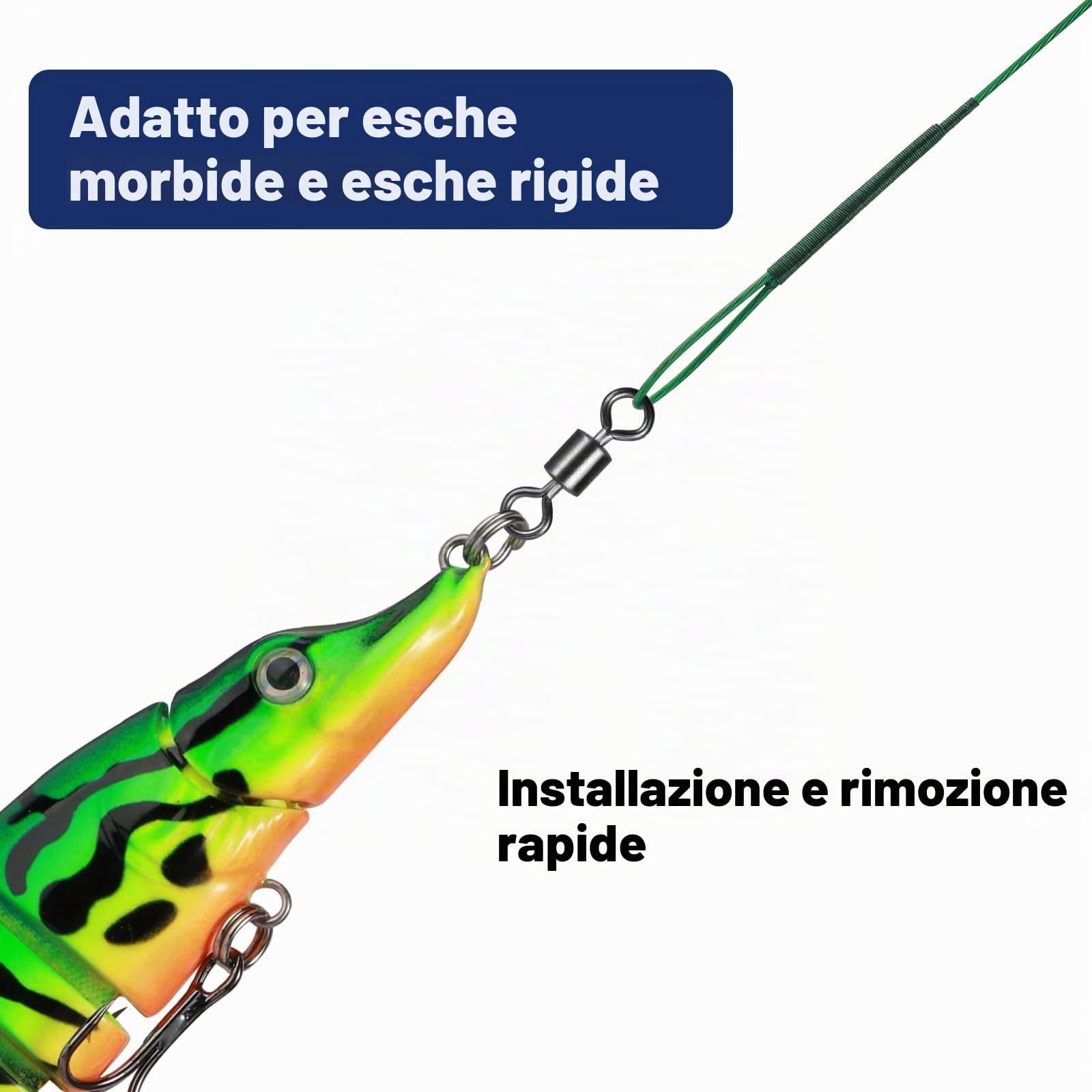 200/300 Pezzi Pesca Girelle 4# 6# 8# 10# 12# 14# Girelle da Pesca Girella per Trota Anelli Solidi Mulinello Pesca Set Girelle Micro per Evitare l'Aggrovigliamento delle Lenze da Pesca