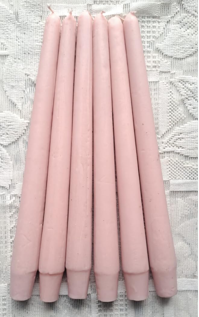 Pahadi Craft Taper Candles (Pink, Pk 6) | Dripless & Smokeless Long-Burn Soy & Beeswax Décor Events Candles-image-38