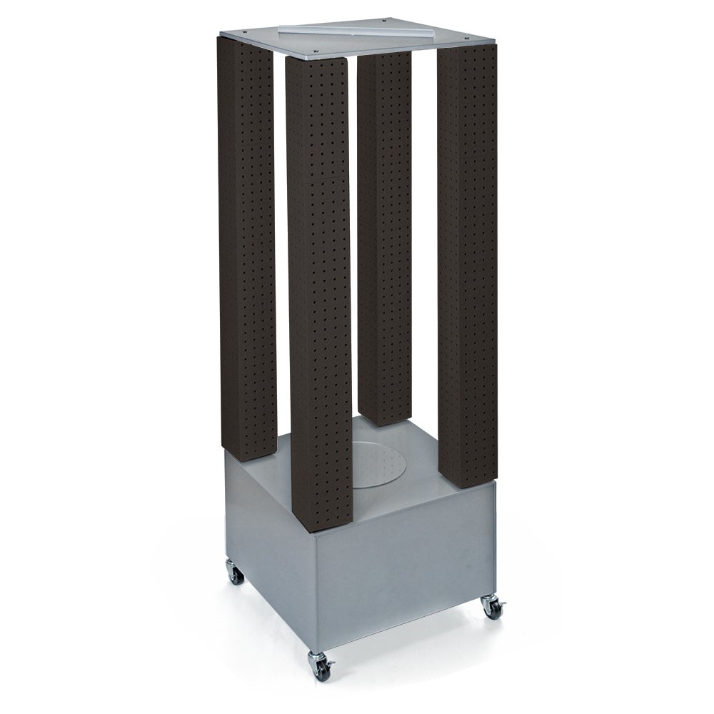 Azar Displays 700228-BLK 20" W x 64" H x 20" D Multi-Tower Pegboard Floor Display in Solid Black