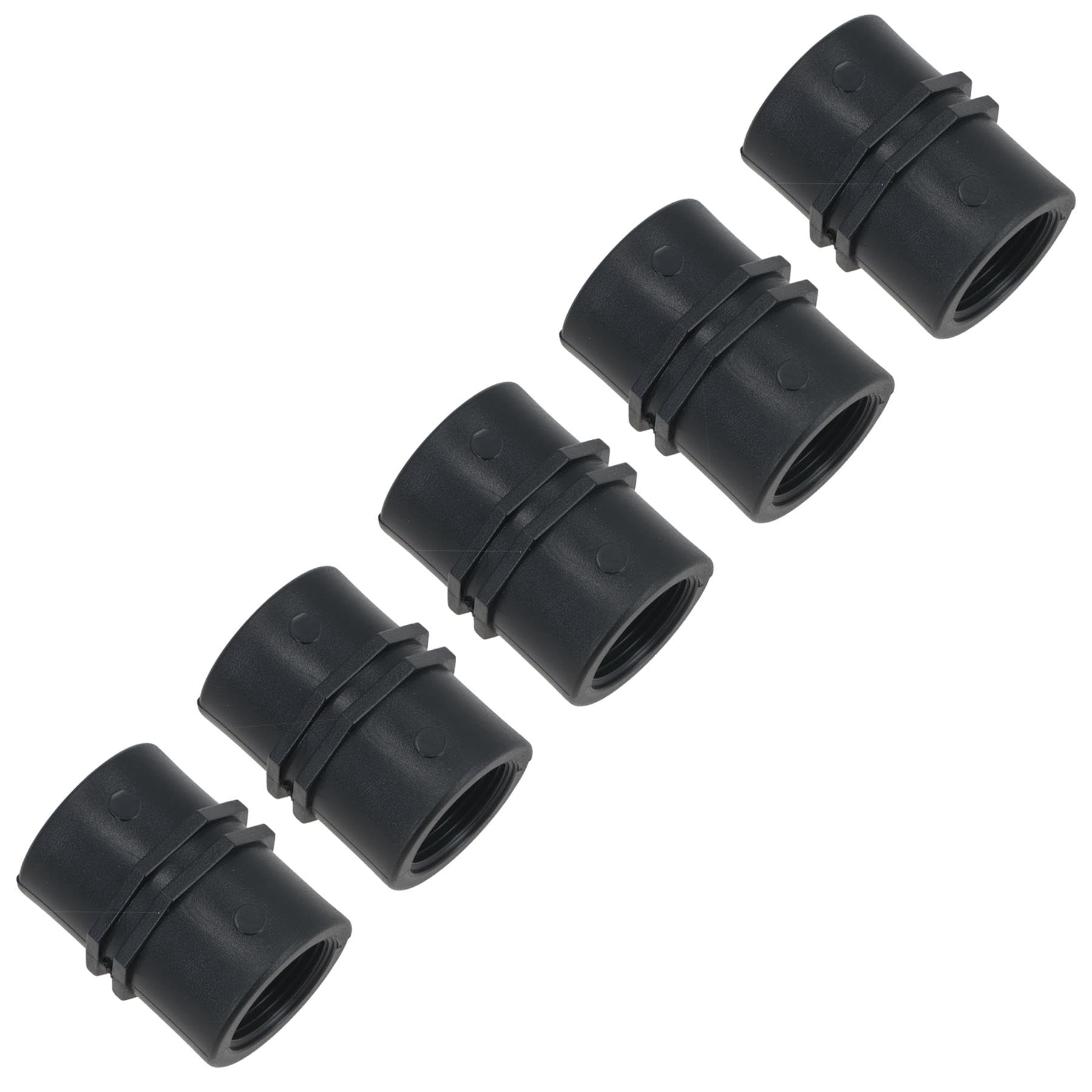 Polypropylene PP Female Threaded Pipe Fitting Sockets 1/2in – 1/2in BSP 5pc