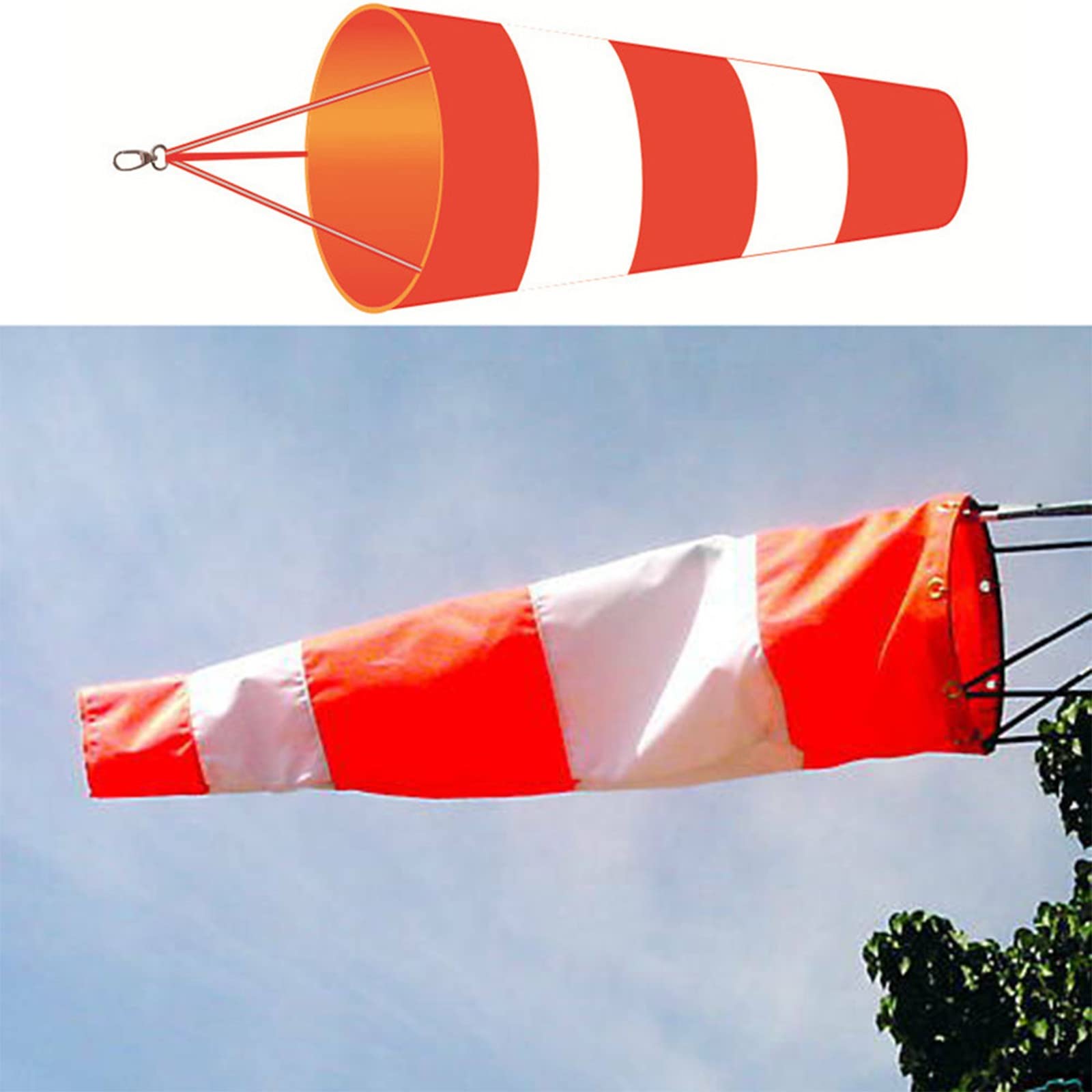 for HPLIVE Windsocks for the garden, windsock for outdoors, Oxford fabric, weatherproof wind sock, red/white, 100 cm