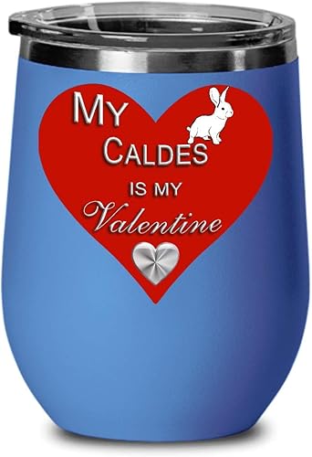 Miniatura 1 de Caldes Bunny Accessories, Stuff, Items for Owner, Mom, Dad - My Rabbit Is My Valentine - 20 oz Stainless Steel Vacuum Insulated Stemless Wine Glass