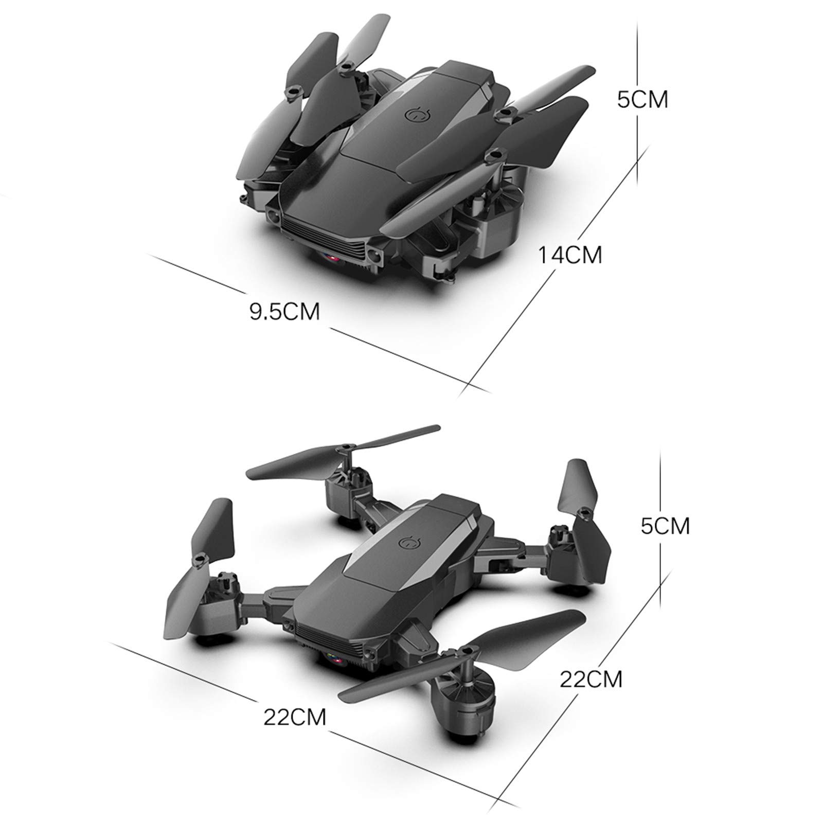 Mini Drone, Doppia Fotocamera 4K Ad Alta Definizione, Controllo del Telefono Cellulare, modalità Senza Testa, Mantenimento Dell'altezza, Rotazione A 360 Gradi, Custodia (Blu 500W)