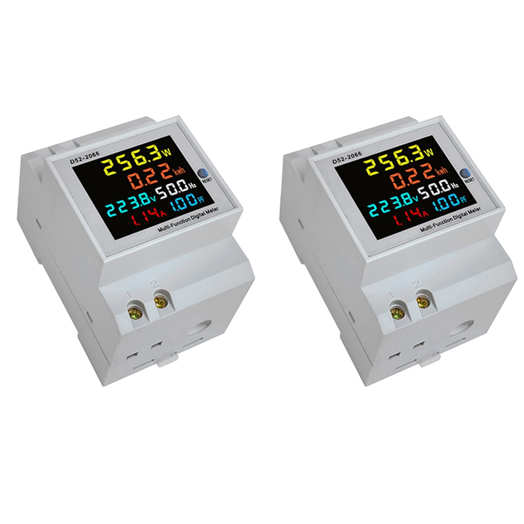 Jnchdghwa Grey 3X Din Rail Ac Monitor 6In1 40-300V 100A Voltage Current Power Factor Active Kwh Frequency Meter Volt Amp