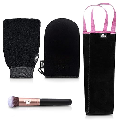 Miniatura 1 de Juego de 4 aplicadores autobronceadores bronce bronceados  aplicador de espalda cepillo de mezcla guante de bronceado guante exfoliante impecable