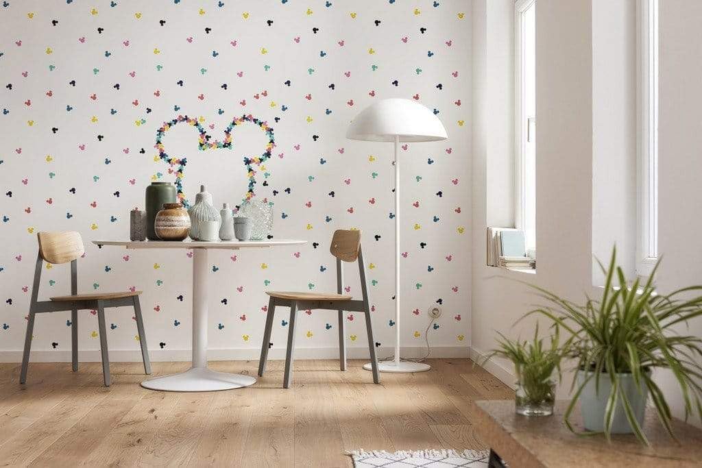 Komar Disney Vlies Fototapete | Mickey Heads-Up | Größe: 400 x 280 cm (Breite x Höhe), Bahnbreite 50 cm | Tapete, Wandbild, Dekoration, Wandbelag, Kinderzimmer, Schlafzimmer | DX8-024, bunt
