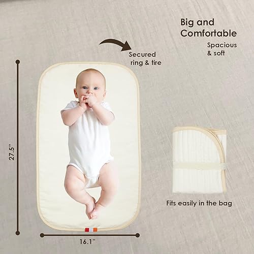 Miniatura 4 de Cambiador de pañales portátil, acolchado, más grueso, impermeable, cambiador, almohadilla de cambio, almohadilla de cama, tapete de juego, cambiador