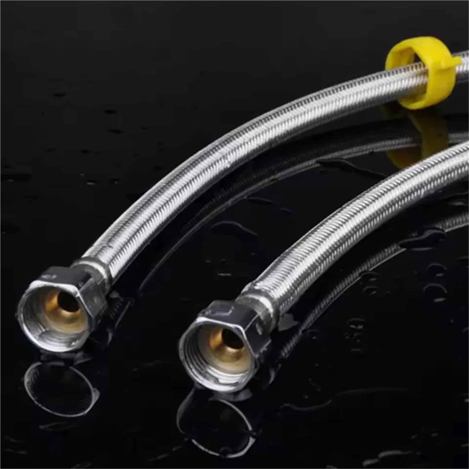 2 Stück 1/2 Zoll Edelstahl Sanitär explosionsgeschützte flexible geflochtene Schlauch Wasserleitung Dusche Badezimmer Zubehör für Wasserhahn Mischbatterie(Color B,200cm)