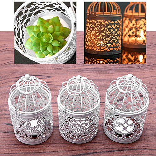 Hovico Small Metal Tealight Hanging Birdcage Lantern, 2Pack Decorative Candle Lanterns, Metal Birdcage Candle Holders For Table Wedding Indoor Outdoor Party thumb #6