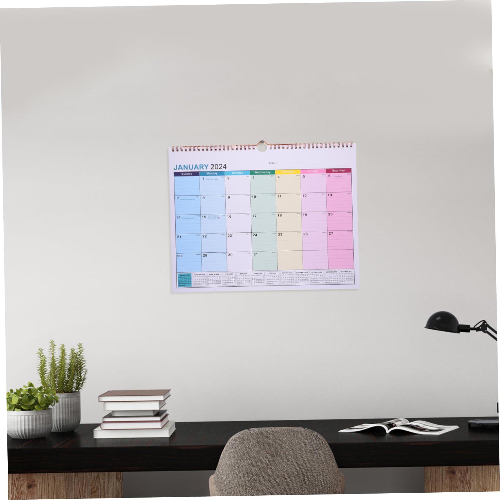 VILLCASE 4stücke Englisch Wandkalender Monate Hängender Kalender Für Zuhause Einfacher Und Stilvoller Design Für Familienplanung Und To-do-listen