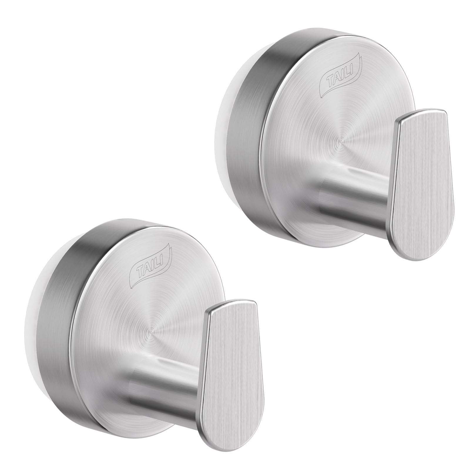 TAILI Bathroom Towel Hooks with Vacuum Suction Cups No Drilling, Stainless Steel