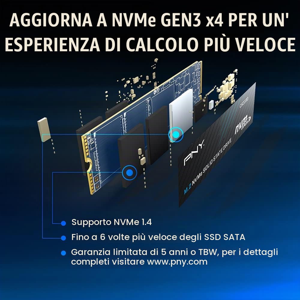 PNY CS2230 1TB M.2 NVMe Gen3 SSD interno