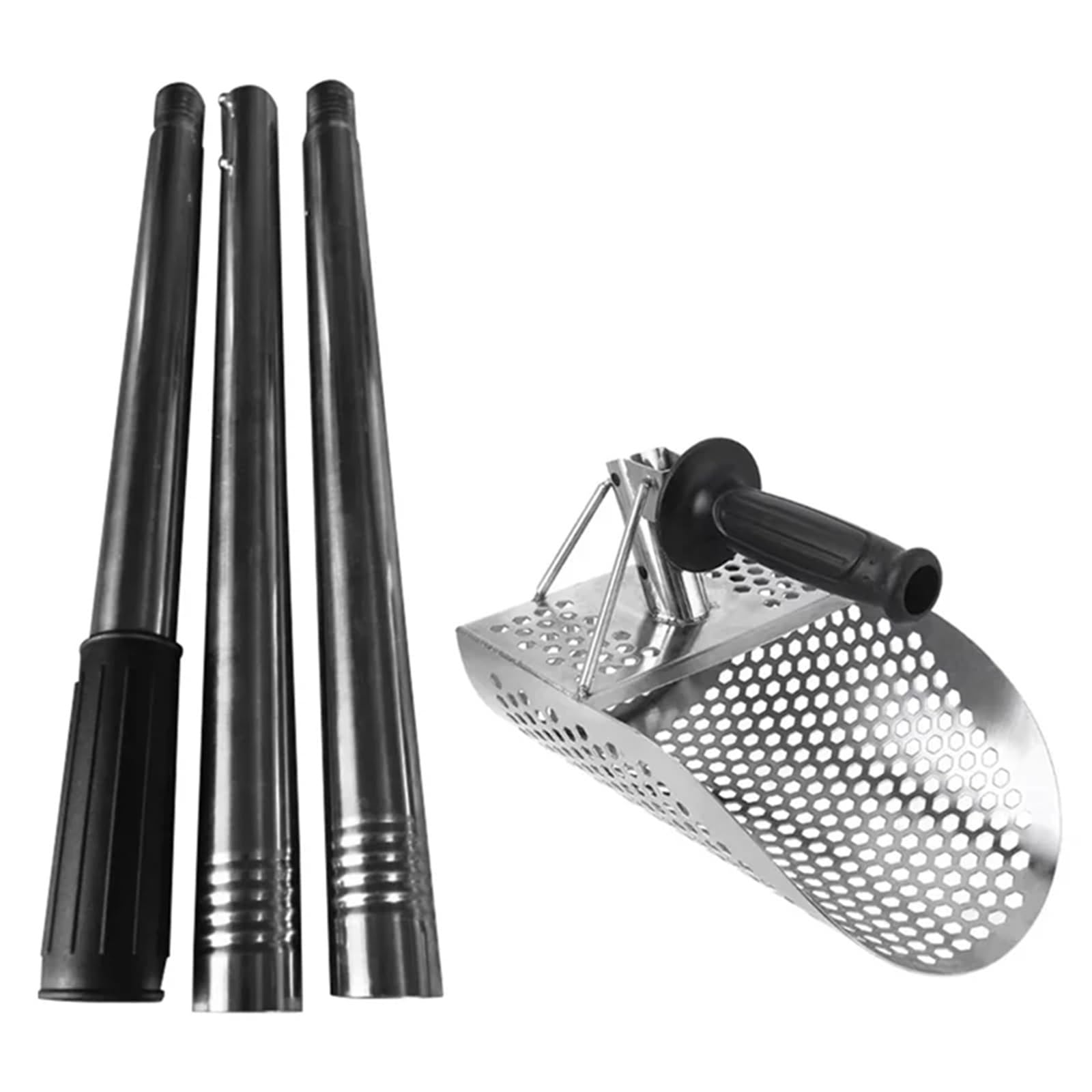 Rastrillo per pulci di sabbia Pala for sabbia con manico lungo, pala for resistente for la rilevazione di metalli, for portatile for caccia al tesoro sottomarino